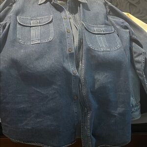 Woolrich Men's Denim Button-Front Shirt Jacket - Indigo Blue